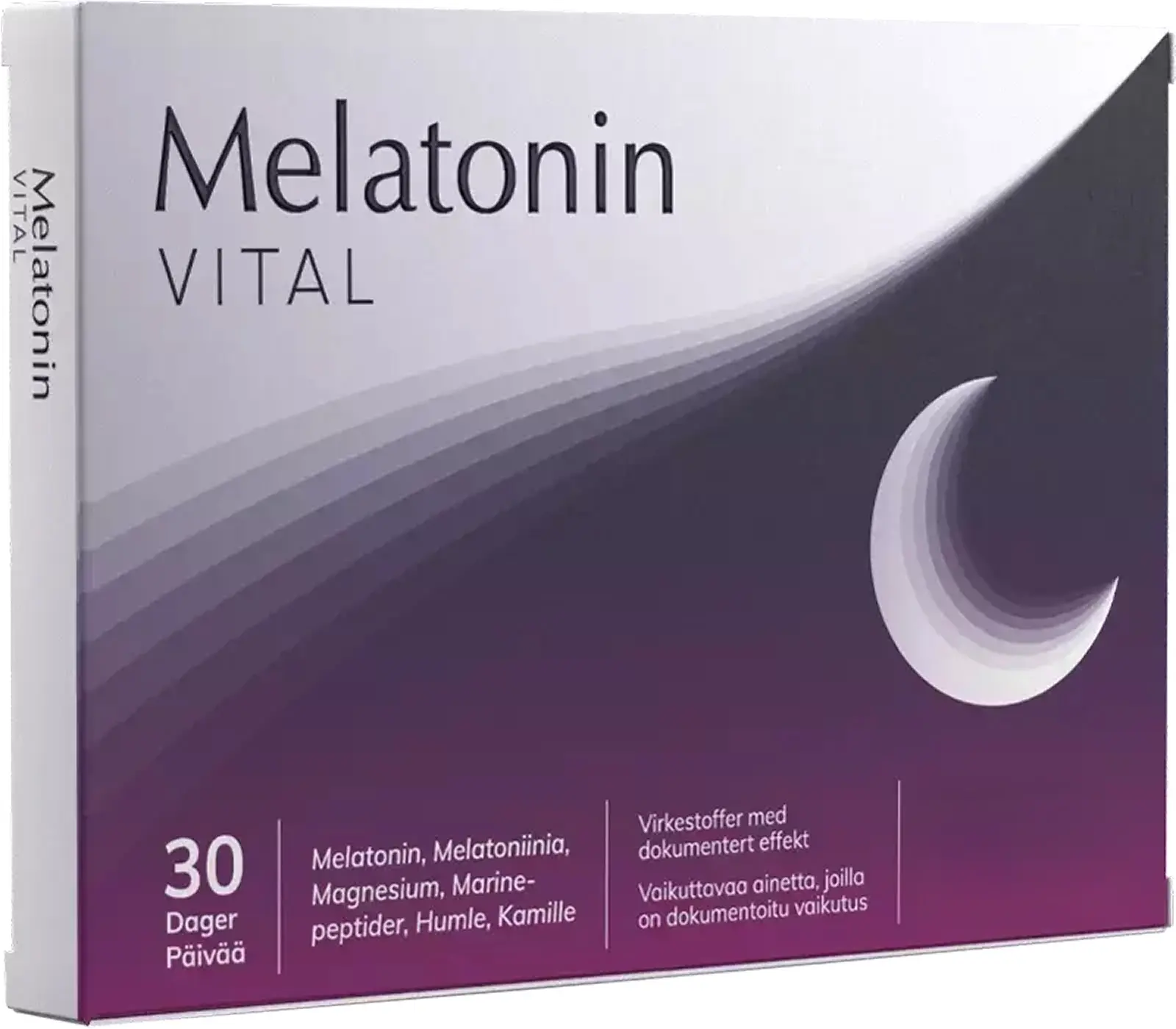 Melatonin Vital tilskudd for søvn i boks